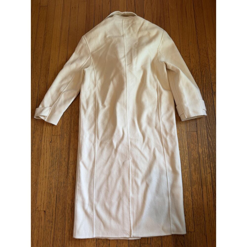 Sandro Womens Wrap Scarf Collar Long Overcoat 42 White - Picture 15 of 15